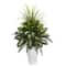 4ft. Mixed River Fern &#x26; Dogtail In White Tower Planter